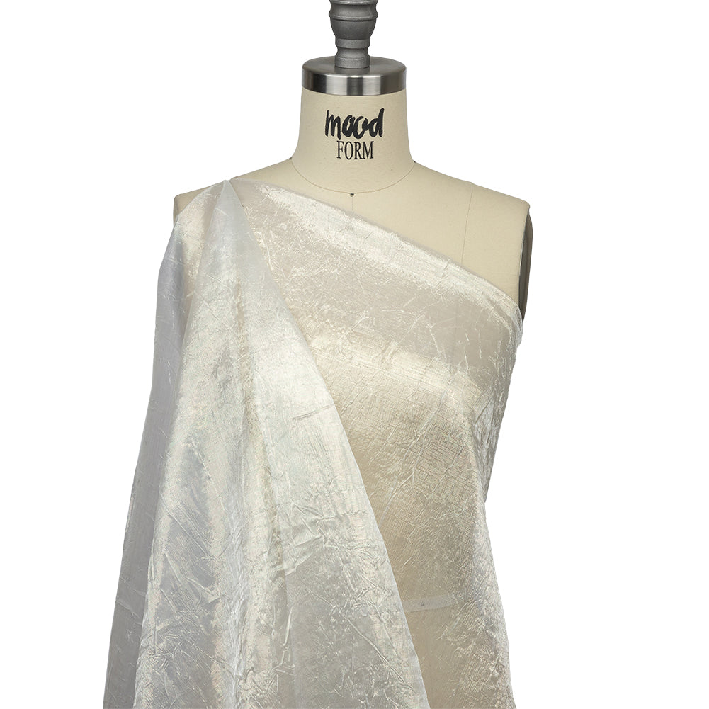 Iridescent Rainbow and Blue or Not Crinkled Polyester Organdy - Drape Iridescent Rainbow and Blue or Not Crinkled Polyester Organdy - Drape