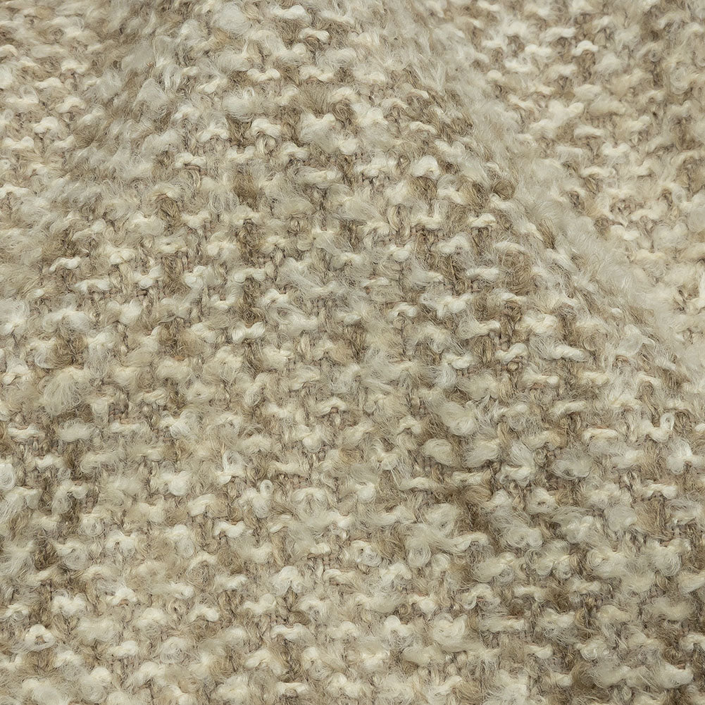Parchment Tweedy Acrylic and Cotton Boucle - Detail Parchment Tweedy Acrylic and Cotton Boucle - Detail