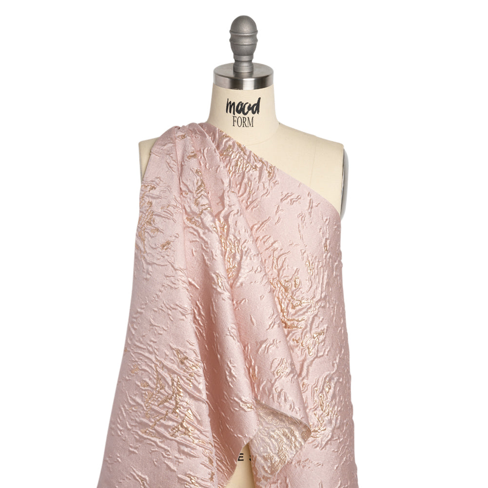 Metallic Gold and Baby Pink Crackled Abstract Luxury Brocade Detail Metallic Gold and Baby Pink Crackled Abstract Luxury Brocade Detail