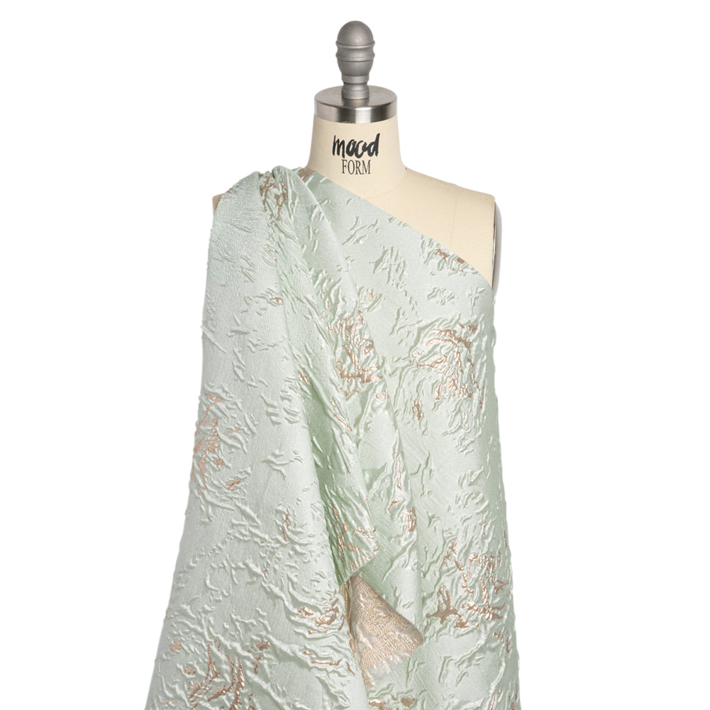 Metallic Gold and Mint Crackled Abstract Luxury Brocade Detail Metallic Gold and Mint Crackled Abstract Luxury Brocade Detail