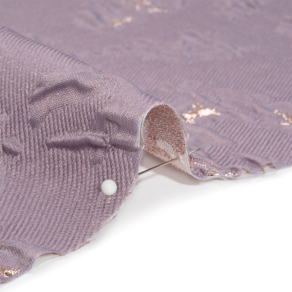 Metallic Rose Gold and Purple Crackled Abstract Luxury Brocade - Folded Metallic Rose Gold and Purple Crackled Abstract Luxury Brocade - Folded
