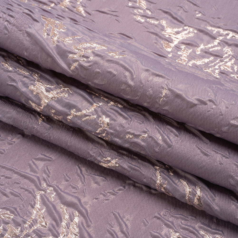 Metallic Rose Gold and Purple Crackled Abstract Luxury Brocade - Full Metallic Rose Gold and Purple Crackled Abstract Luxury Brocade - Full
