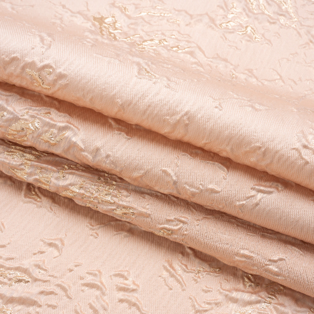 Metallic Gold and Pink Crackled Abstract Luxury Brocade Full Metallic Gold and Pink Crackled Abstract Luxury Brocade Full
