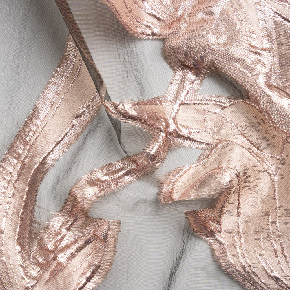 Metallic Rose Gold and Black Twirling Tulips Luxury Burnout Brocade Metallic Rose Gold and Black Twirling Tulips Luxury Burnout Brocade