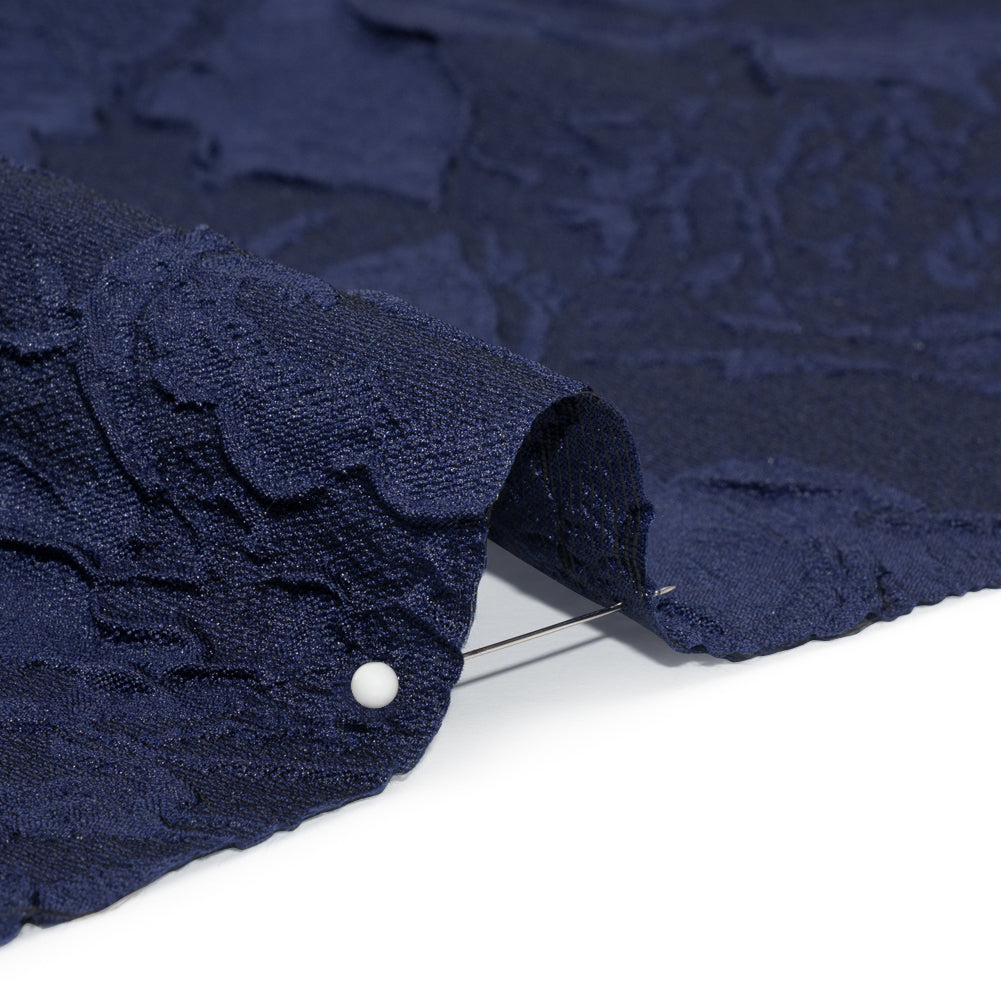 Luminous Navy Crinkled Luxury Brocade Folded Luminous Navy Crinkled Luxury Brocade Folded