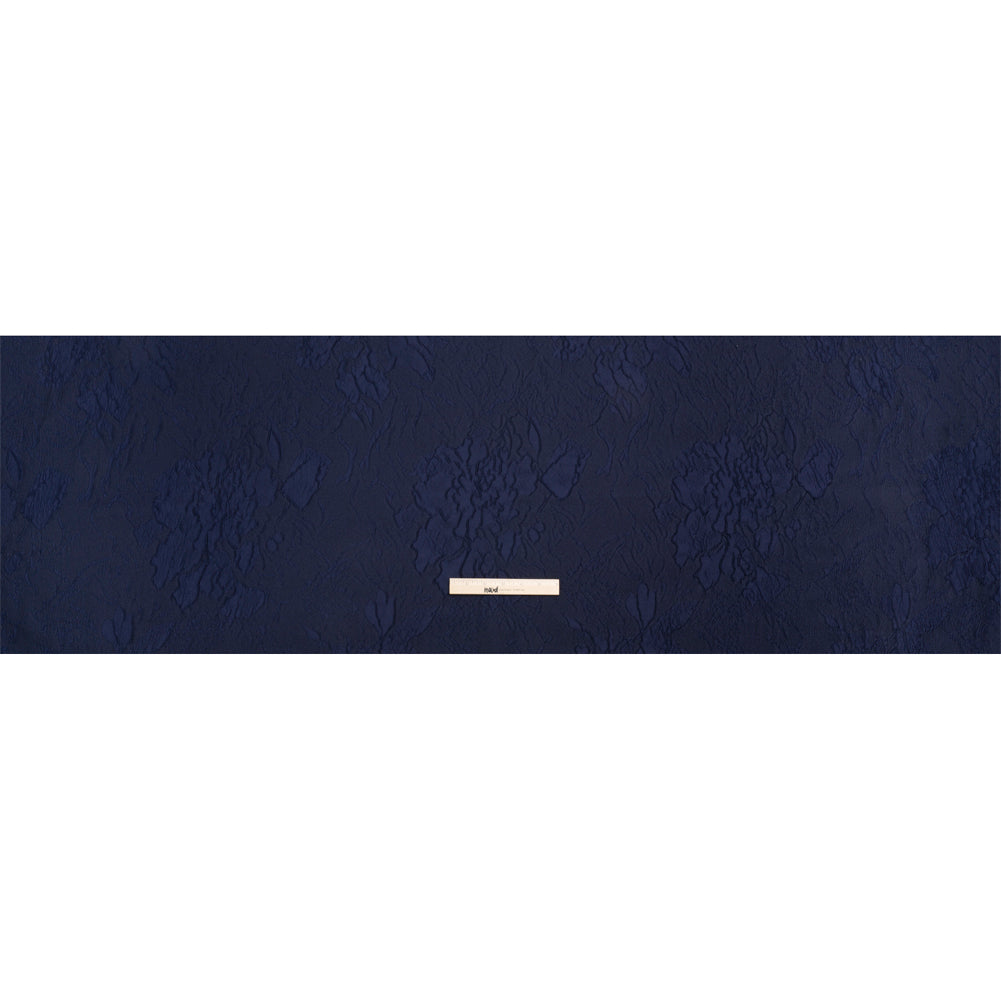 Luminous Navy Crinkled Luxury Brocade Drape Luminous Navy Crinkled Luxury Brocade Drape