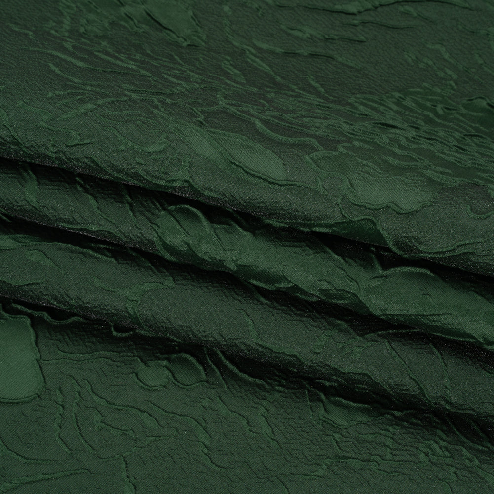 Luminous Hunter Green Crinkled Luxury Brocade Luminous Hunter Green Crinkled Luxury Brocade