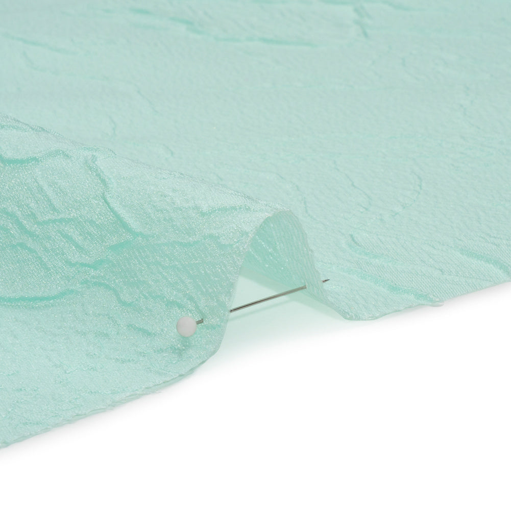Luminous Aqua Crinkled Luxury Brocade Folded Luminous Aqua Crinkled Luxury Brocade Folded