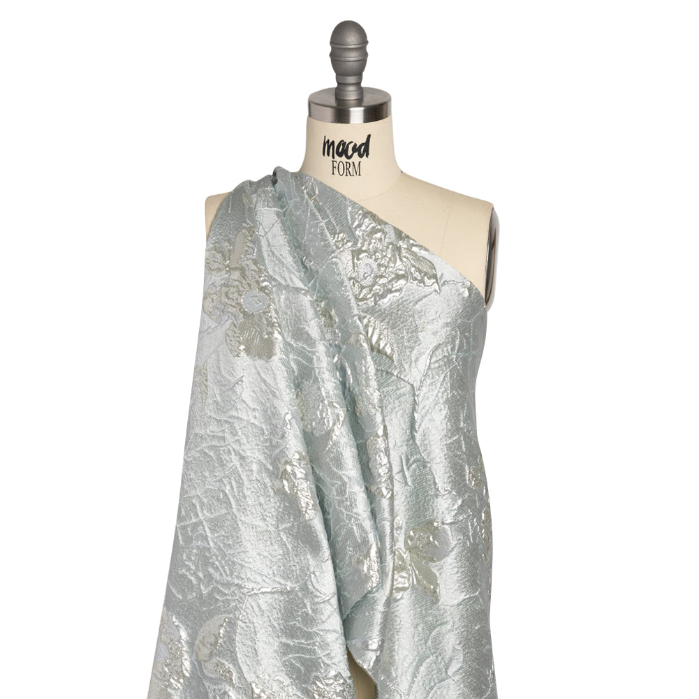 Metallic Silver and Gray Flower Clippings Luxury Brocade - Detail Metallic Silver and Gray Flower Clippings Luxury Brocade - Detail