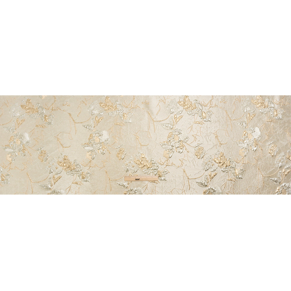 Metallic Gold and Silver Flower Clippings Luxury Brocade - Drape Metallic Gold and Silver Flower Clippings Luxury Brocade - Drape