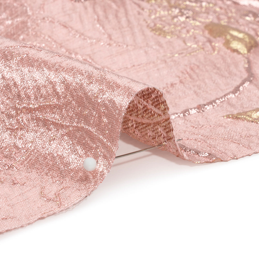 Metallic Pink and Gold Flower Clippings Luxury Brocade Folded Metallic Pink and Gold Flower Clippings Luxury Brocade Folded