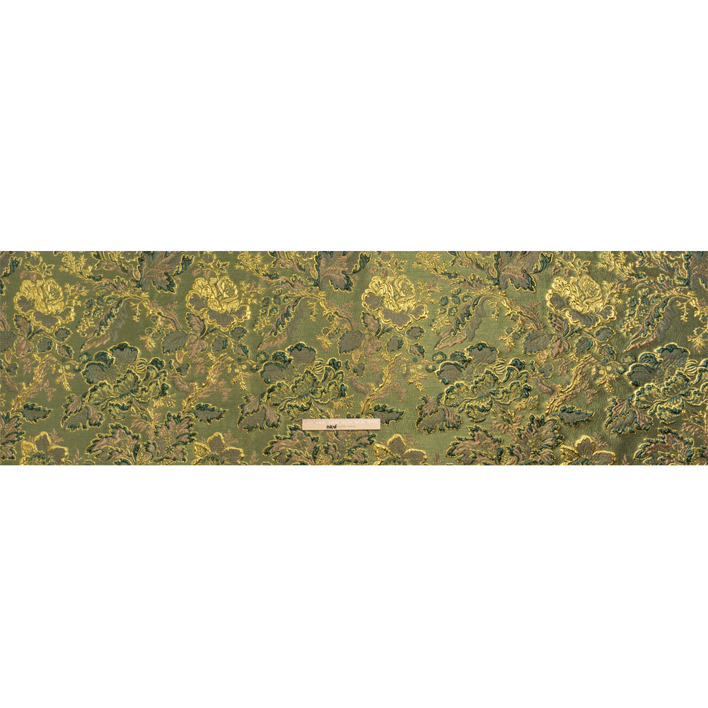 Metallic Gold, Olive and Evergreen Floral Delight Luxury Brocade Metallic Gold, Olive and Evergreen Floral Delight Luxury Brocade