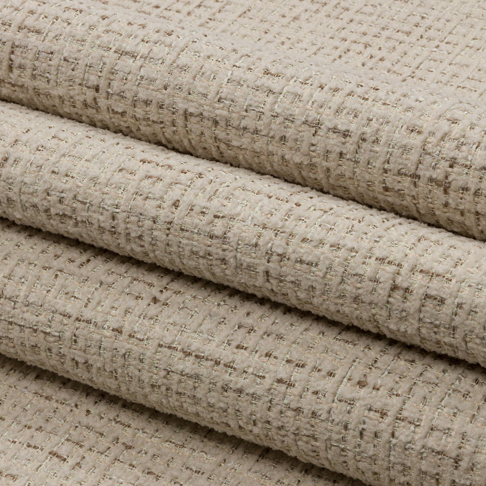 Crypton Creme Crosshatched Polyester Chenille Woven - Folded Crypton Creme Crosshatched Polyester Chenille Woven - Folded
