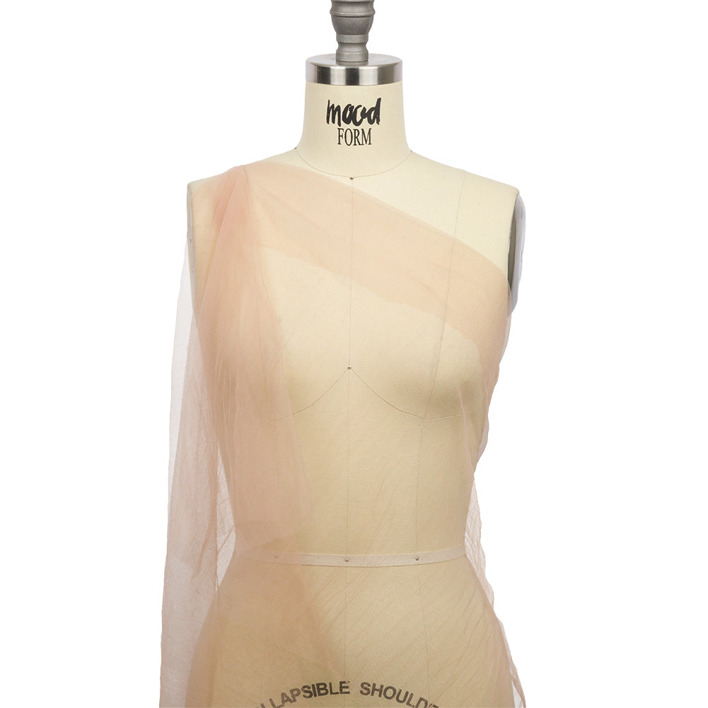 Poplar Nude Crinkled Soft Polyester Tulle - Detail Poplar Nude Crinkled Soft Polyester Tulle - Detail