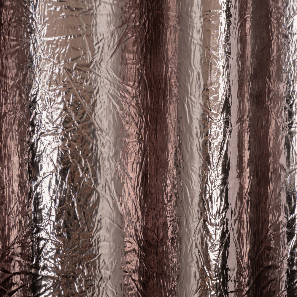 Ingot Pewter Crinkled Fabric-Backed Mirror Vinyl - Detail Ingot Pewter Crinkled Fabric-Backed Mirror Vinyl - Detail