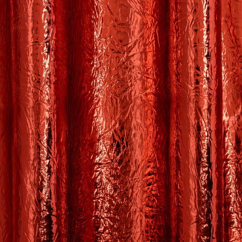 Ingot Red Crinkled Fabric-Backed Mirror Vinyl Detail Ingot Red Crinkled Fabric-Backed Mirror Vinyl Detail