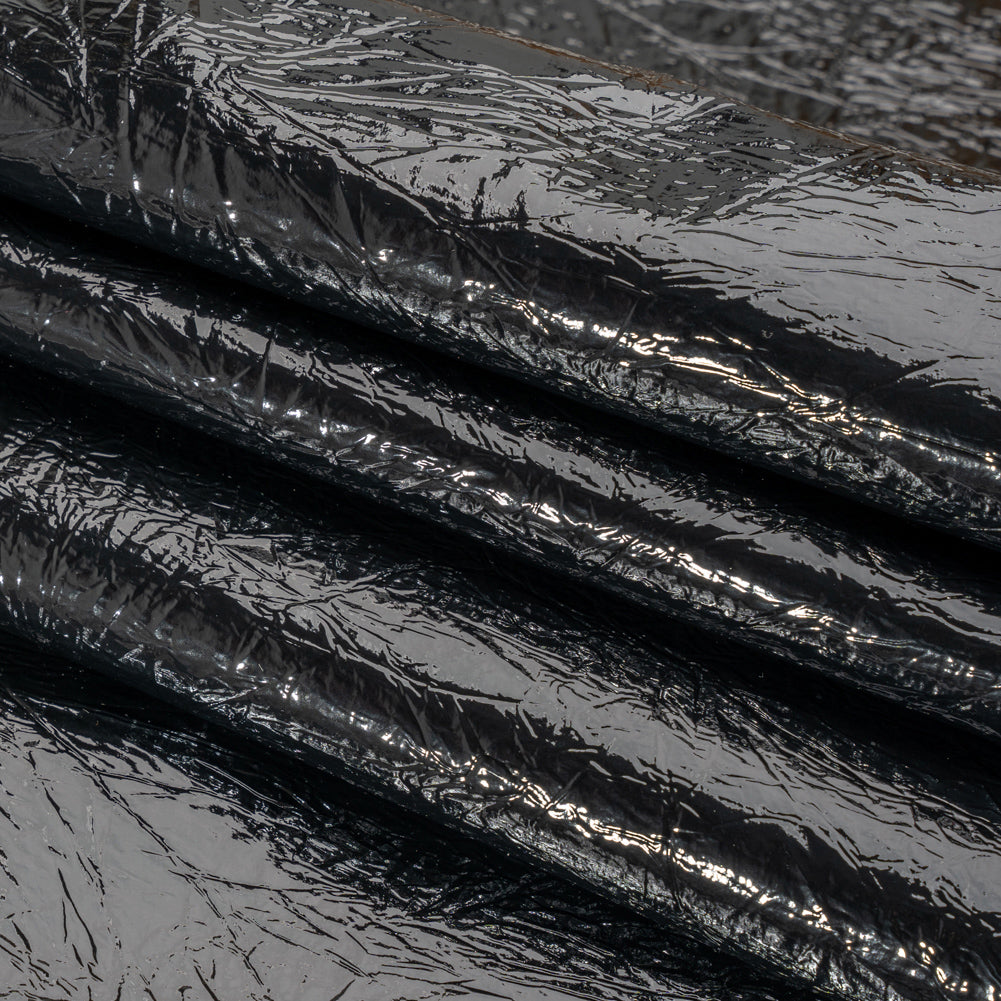 Ingot Black Crinkled Fabric-Backed Mirror Vinyl - Folded Ingot Black Crinkled Fabric-Backed Mirror Vinyl - Folded