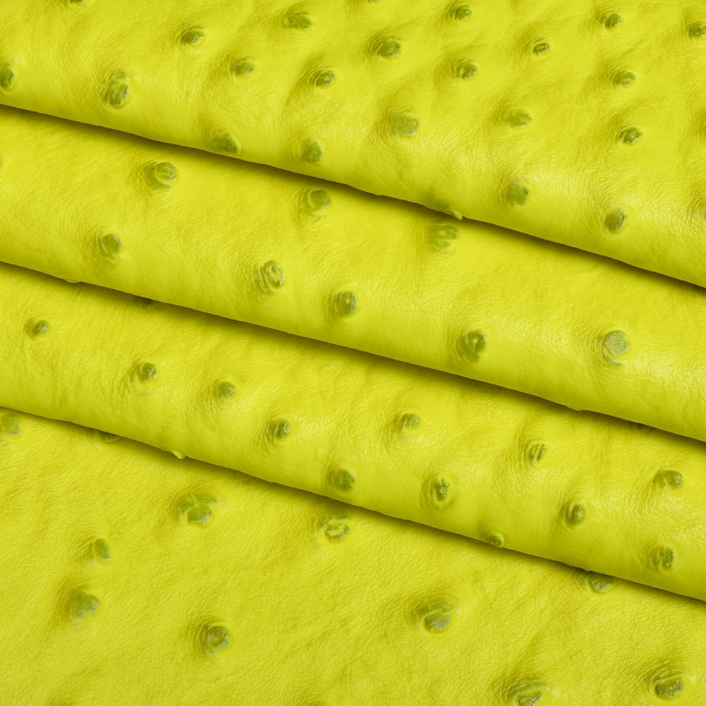 Kidepo Neon Yellow Faux Ostrich Leather Vinyl - Detail Kidepo Neon Yellow Faux Ostrich Leather Vinyl - Detail