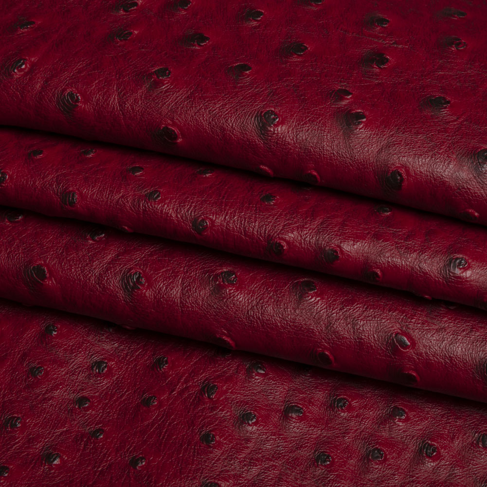 Kidepo Burgundy Faux Ostrich Leather Vinyl - Detail Kidepo Burgundy Faux Ostrich Leather Vinyl - Detail