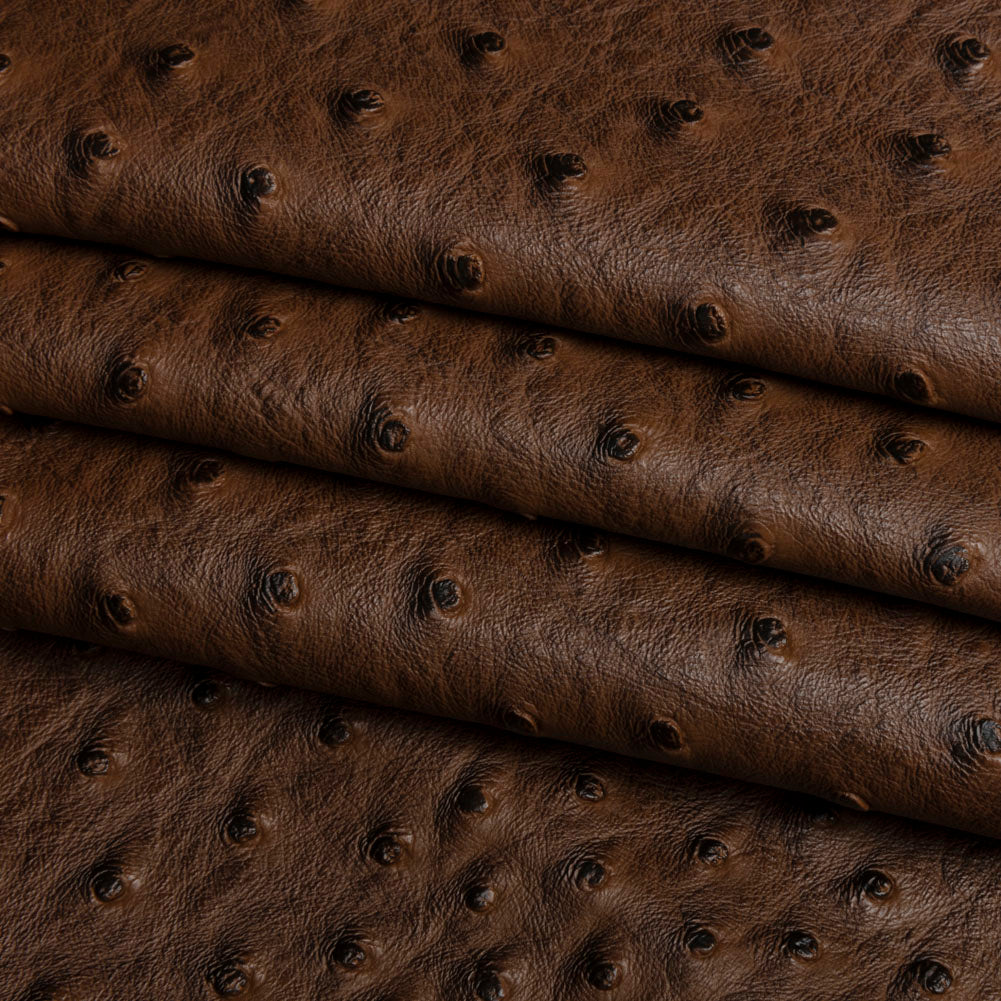 Kidepo Brown Faux Ostrich Leather Vinyl Detail Kidepo Brown Faux Ostrich Leather Vinyl Detail