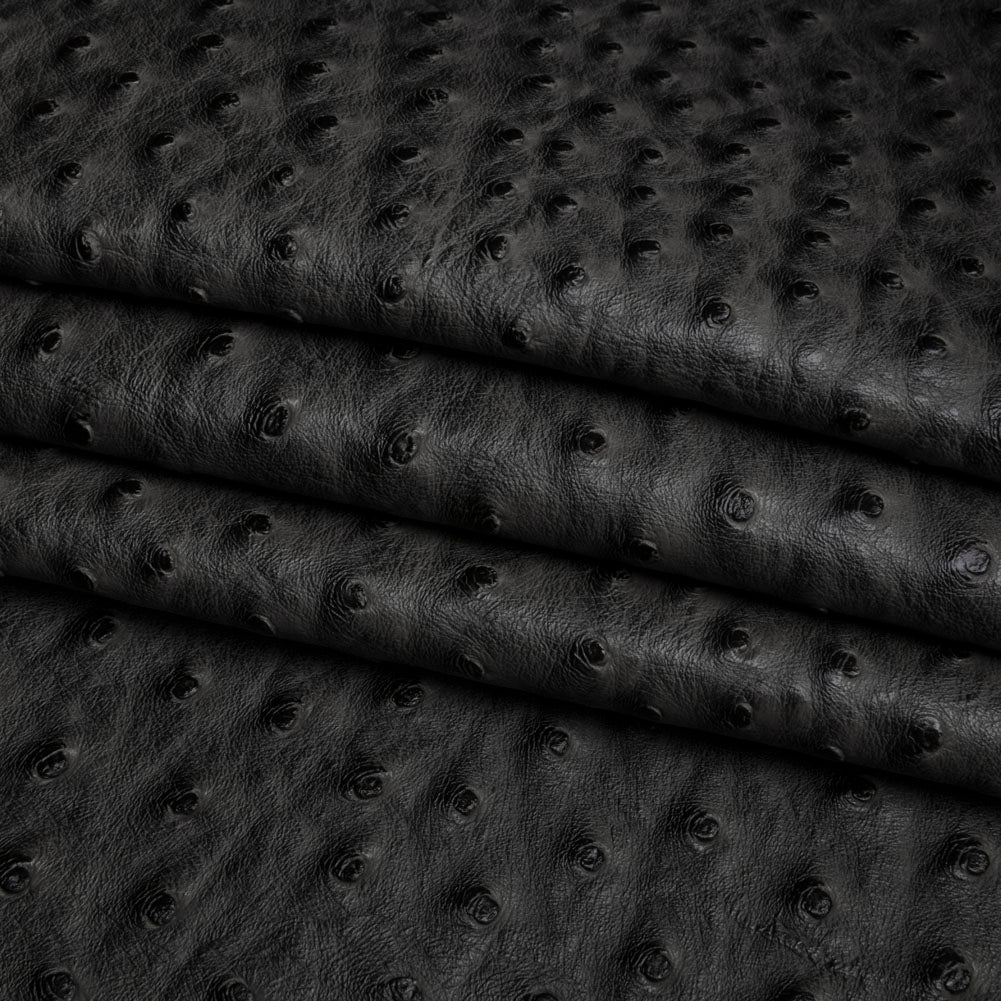 Kidepo Charcoal Faux Ostrich Leather Vinyl - Detail Kidepo Charcoal Faux Ostrich Leather Vinyl - Detail