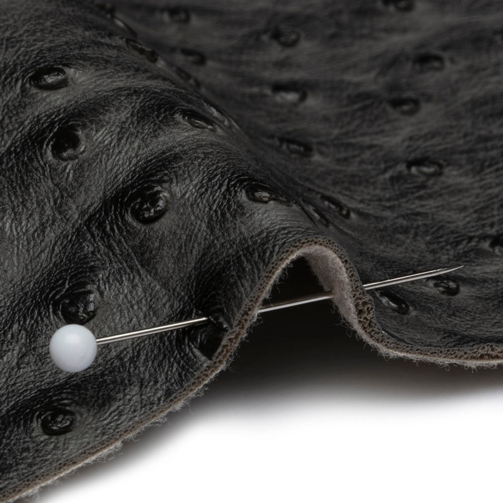 Kidepo Charcoal Faux Ostrich Leather Vinyl - Full Kidepo Charcoal Faux Ostrich Leather Vinyl - Full