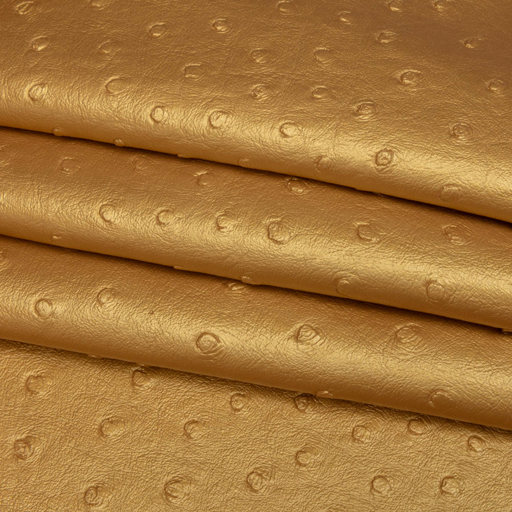 Kidepo Metallic Gold Faux Ostrich Leather Vinyl Detail Kidepo Metallic Gold Faux Ostrich Leather Vinyl Detail