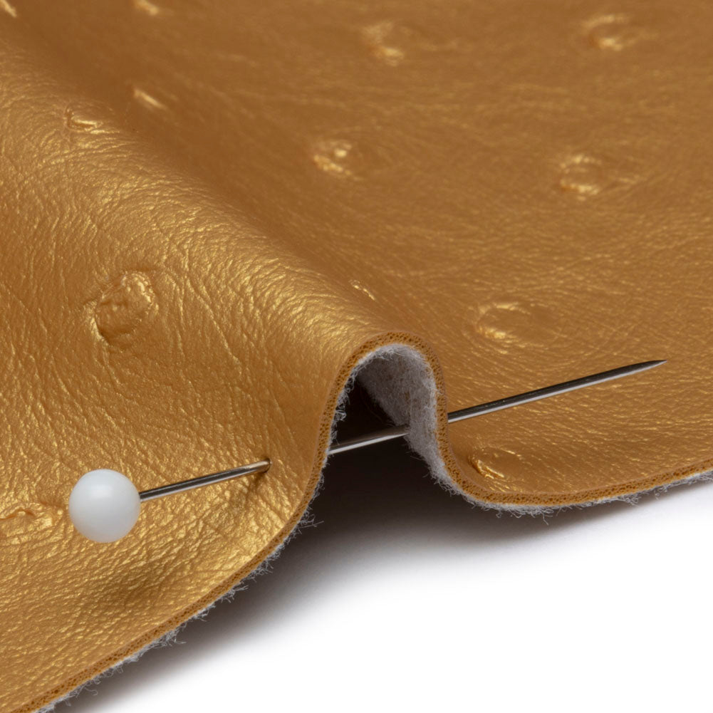 Kidepo Metallic Gold Faux Ostrich Leather Vinyl Full Kidepo Metallic Gold Faux Ostrich Leather Vinyl Full