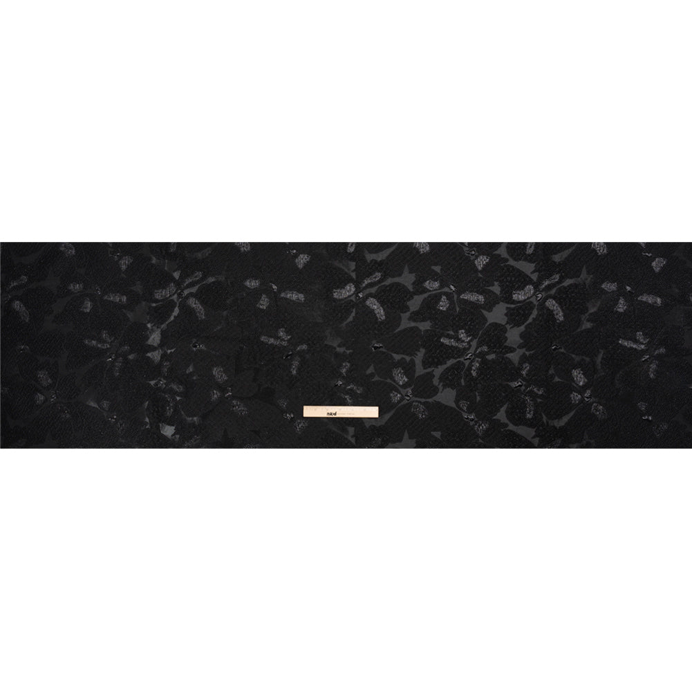 Metallic Black Floating Blossoms Luxury Brocade Drape Metallic Black Floating Blossoms Luxury Brocade Drape