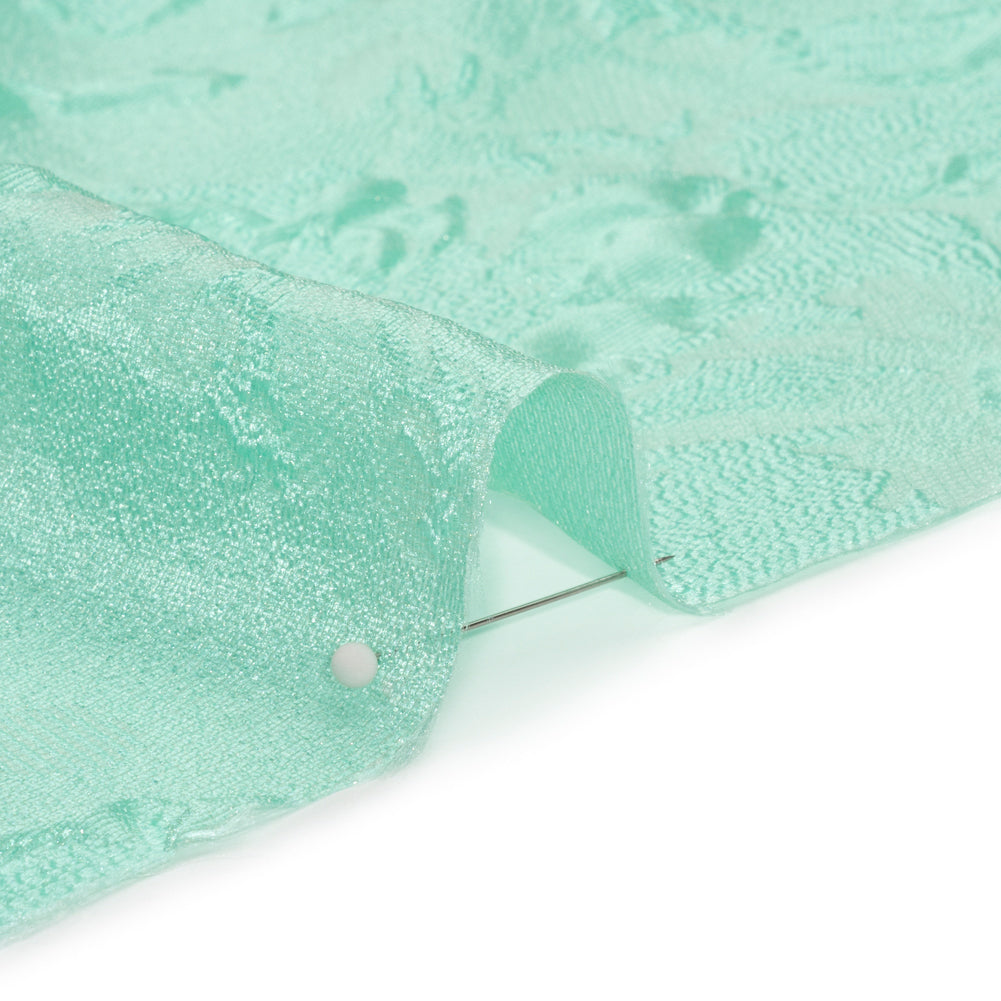 Luminous Seafoam Floral Lightweight Luxury Brocade Folded Luminous Seafoam Floral Lightweight Luxury Brocade Folded
