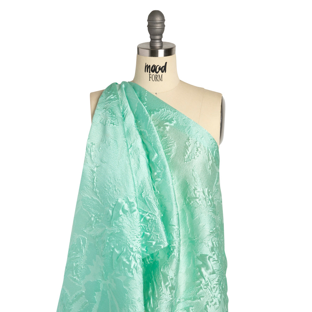 Luminous Seafoam Floral Lightweight Luxury Brocade Detail Luminous Seafoam Floral Lightweight Luxury Brocade Detail