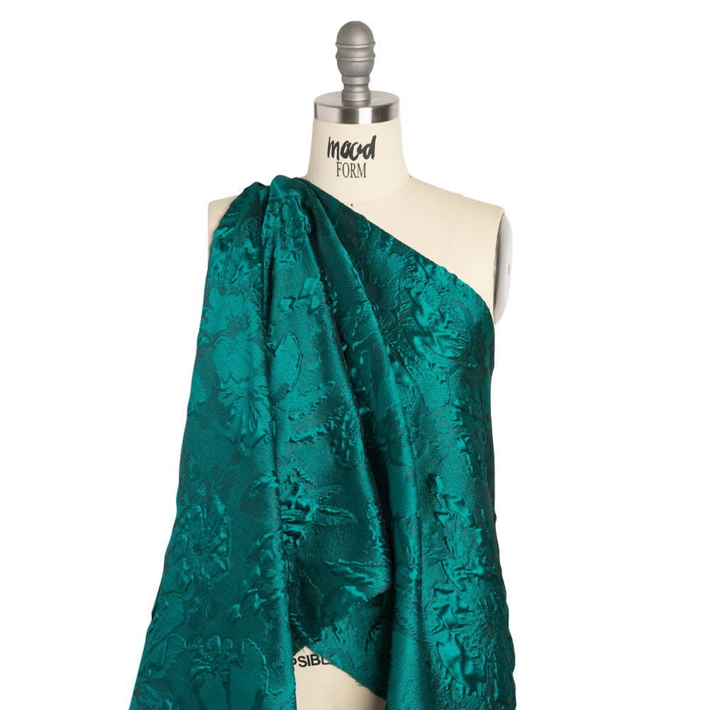 Luminous Teal Floral Lightweight Luxury Brocade Detail Luminous Teal Floral Lightweight Luxury Brocade Detail