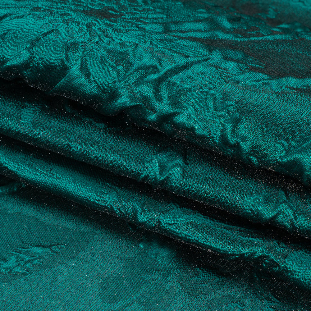 Luminous Teal Floral Lightweight Luxury Brocade Full Luminous Teal Floral Lightweight Luxury Brocade Full