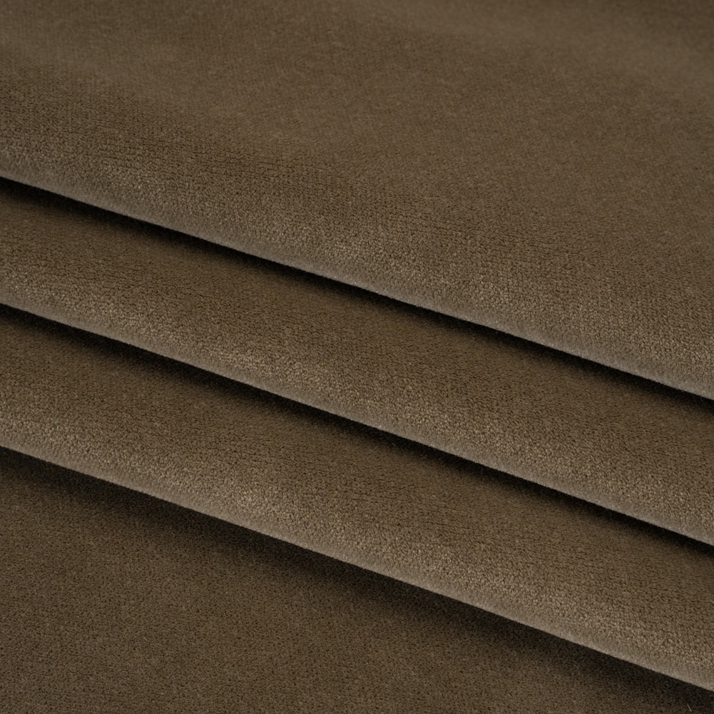 Polyester Upholstery Velvet by Crypton - Taupe Polyester Upholstery Velvet by Crypton - Taupe