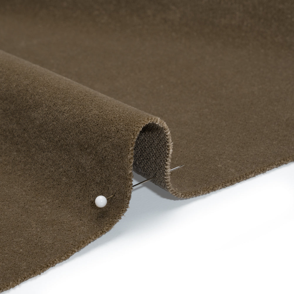 Polyester Upholstery Velvet by Crypton - Taupe Polyester Upholstery Velvet by Crypton - Taupe
