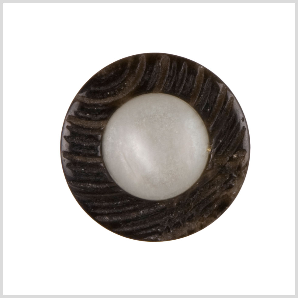 Ivory Brown Plastic Button - 36L/23mm Ivory Brown Plastic Button - 36L/23mm