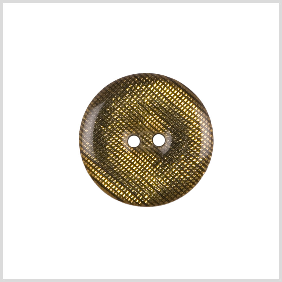 Plastic 2-Hole Button - 24L/15mm - Gold and Black Grid Plastic 2-Hole Button - 24L/15mm - Gold and Black Grid