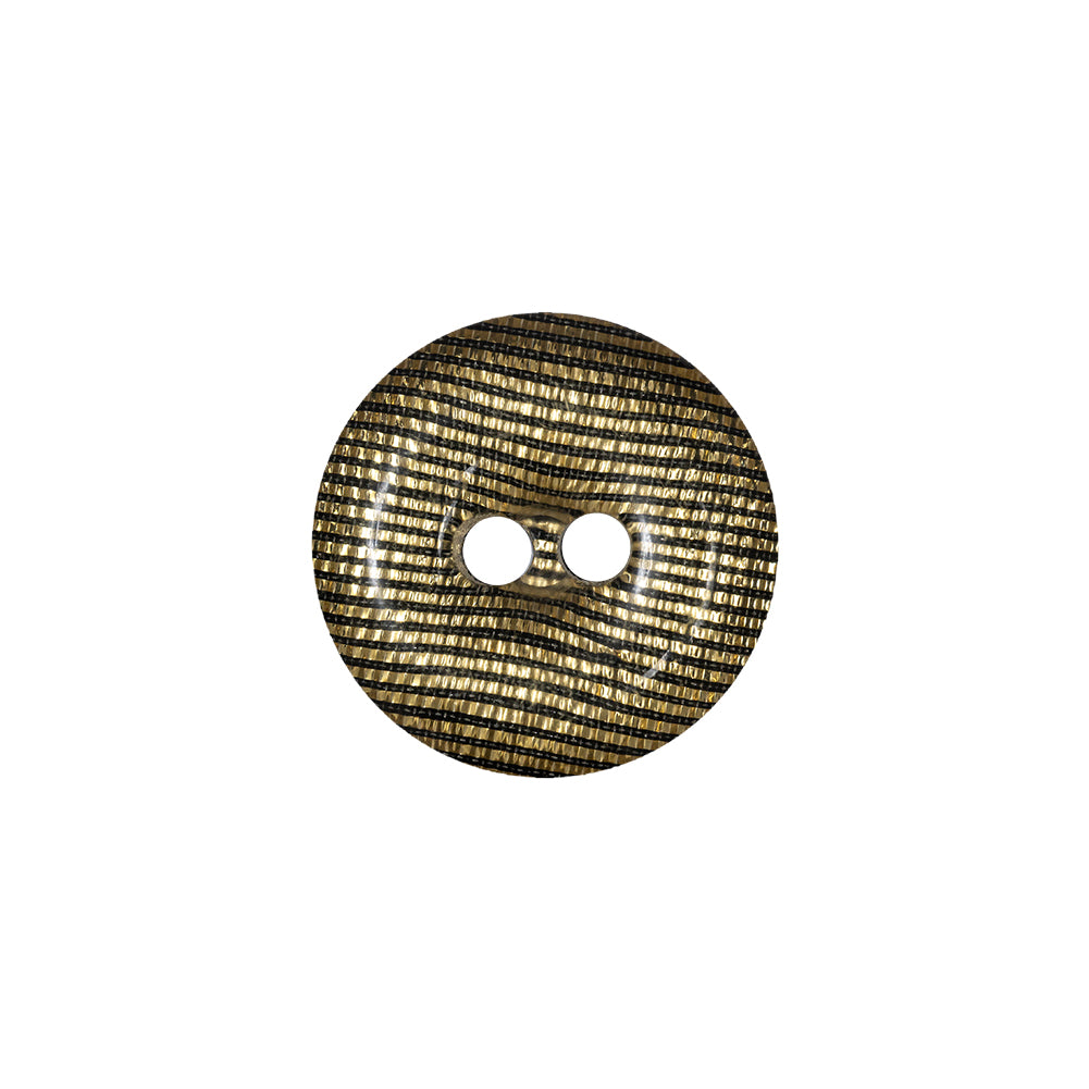 Black and Gold Iridescent Disco Two-Hole Button - 28L/18mm Black and Gold Iridescent Disco Two-Hole Button - 28L/18mm