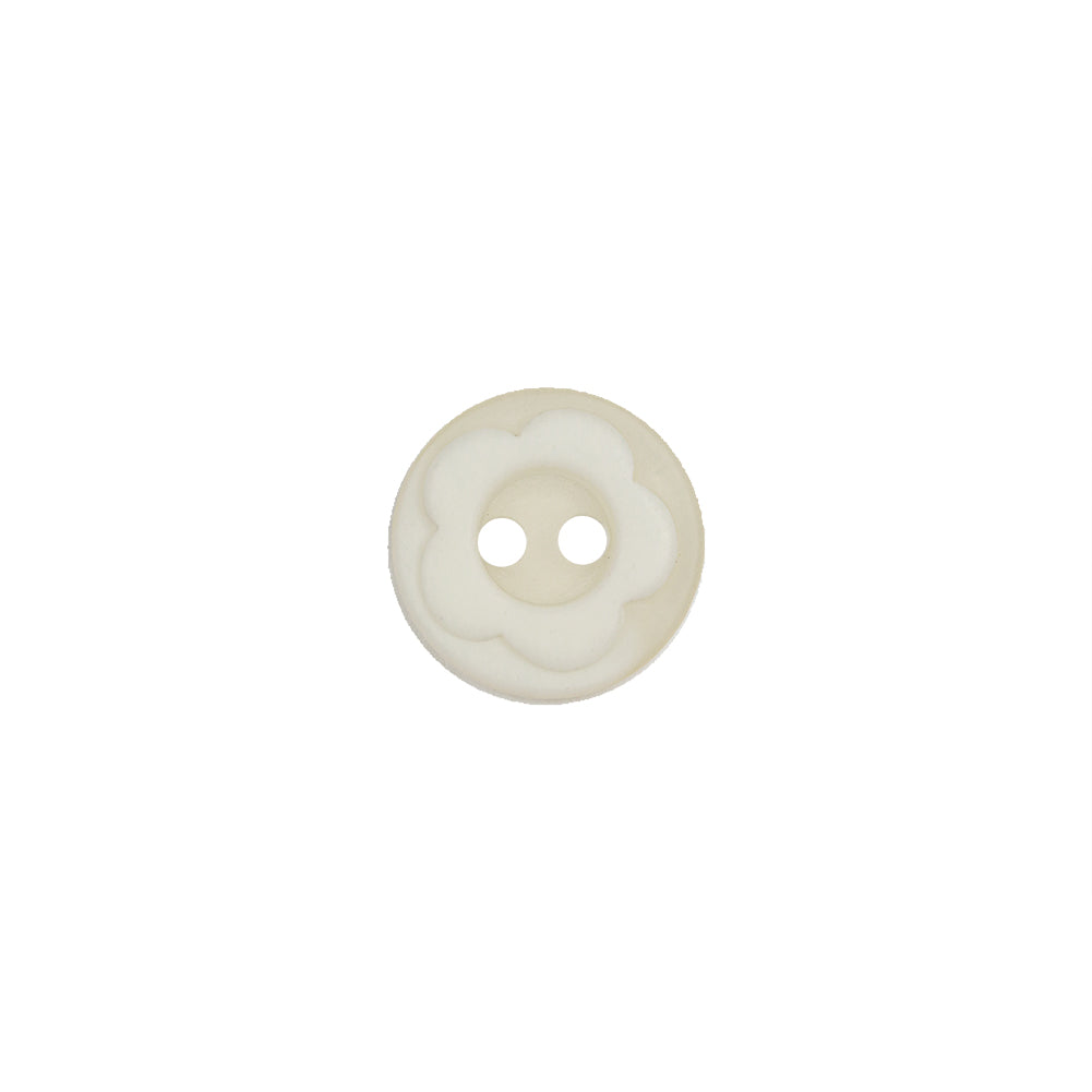 Cloud Dancer Dimensional Floral 2-Hole Semi-Translucent Plastic Button - 18L/11.5mm Cloud Dancer Dimensional Floral 2-Hole Semi-Translucent Plastic Button - 18L/11.5mm