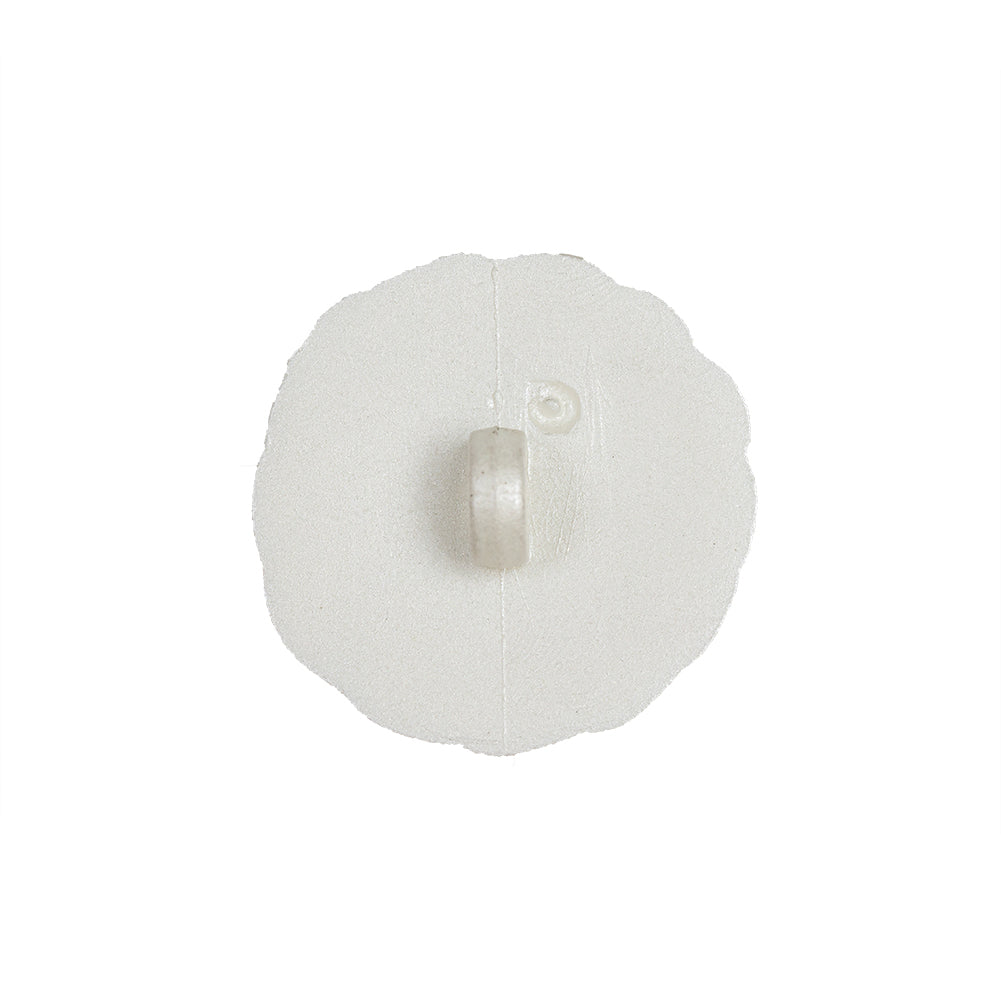 White Knotted Textured Molded Shank Back Plastic Button - 36L/23mm - Detail White Knotted Textured Molded Shank Back Plastic Button - 36L/23mm - Detail