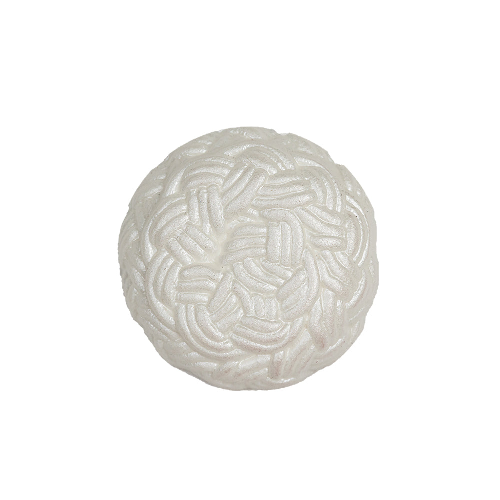 White Knotted Textured Molded Shank Back Plastic Button - 36L/23mm White Knotted Textured Molded Shank Back Plastic Button - 36L/23mm