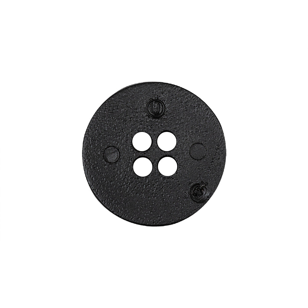Gingerbread and Deep Charcoal Speckled Textured 4-Hole Molded Plastic Button - 32L/20mm Detail Gingerbread and Deep Charcoal Speckled Textured 4-Hole Molded Plastic Button - 32L/20mm Detail