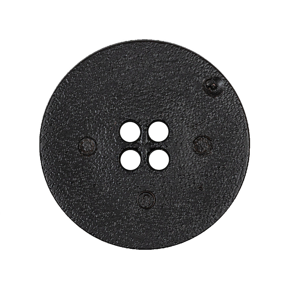 Gingerbread and Deep Charcoal Speckled Textured 4-Hole Molded Plastic Button - 45L/29mm - Detail Gingerbread and Deep Charcoal Speckled Textured 4-Hole Molded Plastic Button - 45L/29mm - Detail