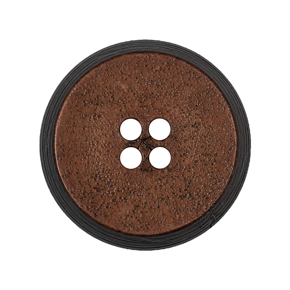 Gingerbread and Deep Charcoal Speckled Textured 4-Hole Molded Plastic Button - 45L/29mm Gingerbread and Deep Charcoal Speckled Textured 4-Hole Molded Plastic Button - 45L/29mm