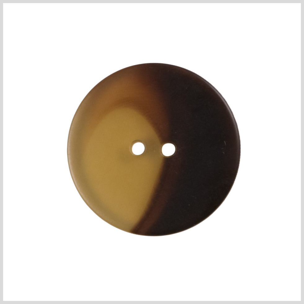 Plastic 2-Hole Button - 44L/28mm - Brown and Beige Swirled Plastic 2-Hole Button - 44L/28mm - Brown and Beige Swirled
