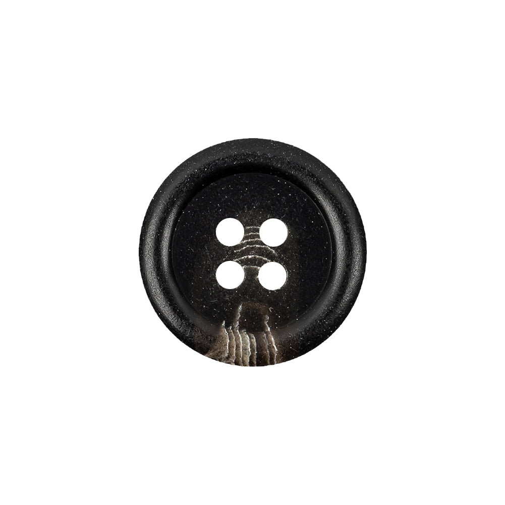 Brown and Beige Swirl 4-Hole Plastic Button - 30L/19mm Brown and Beige Swirl 4-Hole Plastic Button - 30L/19mm