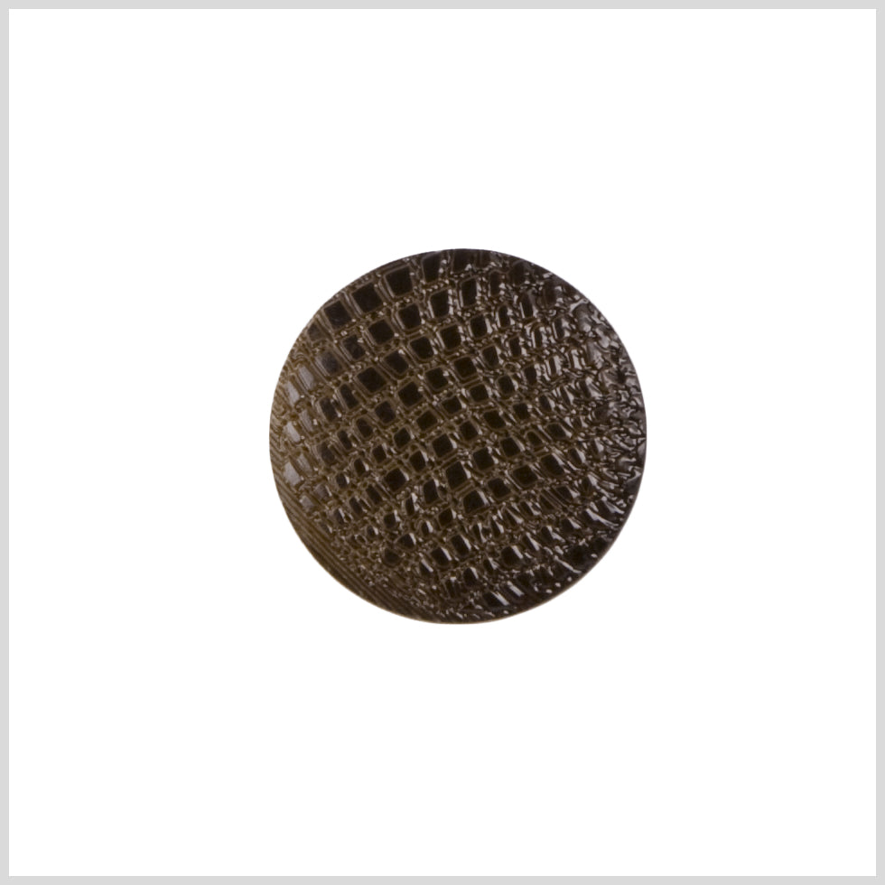 Plastic Shank Back Button - 28L/18mm - Brown Alligator Skin Embossed Plastic Shank Back Button - 28L/18mm - Brown Alligator Skin Embossed