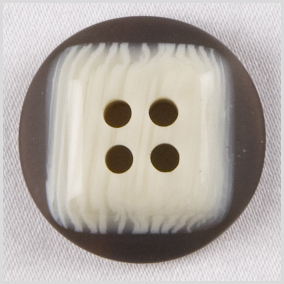 Beige/Brown Plastic Button - 24L/15mm Beige/Brown Plastic Button - 24L/15mm
