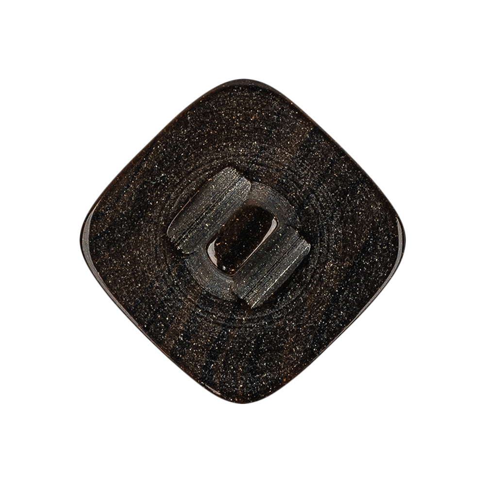 Square Plastic Shank Back Button - 42L/27mm - Black and Brown Animal Stripes and Sparkles Detail Square Plastic Shank Back Button - 42L/27mm - Black and Brown Animal Stripes and Sparkles Detail