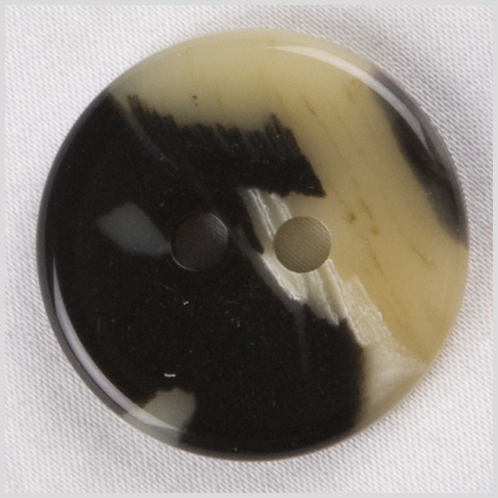 Plastic 2-Hole Button - 40L/25.5mm - Black-Brown and Cream Mottled Plastic 2-Hole Button - 40L/25.5mm - Black-Brown and Cream Mottled